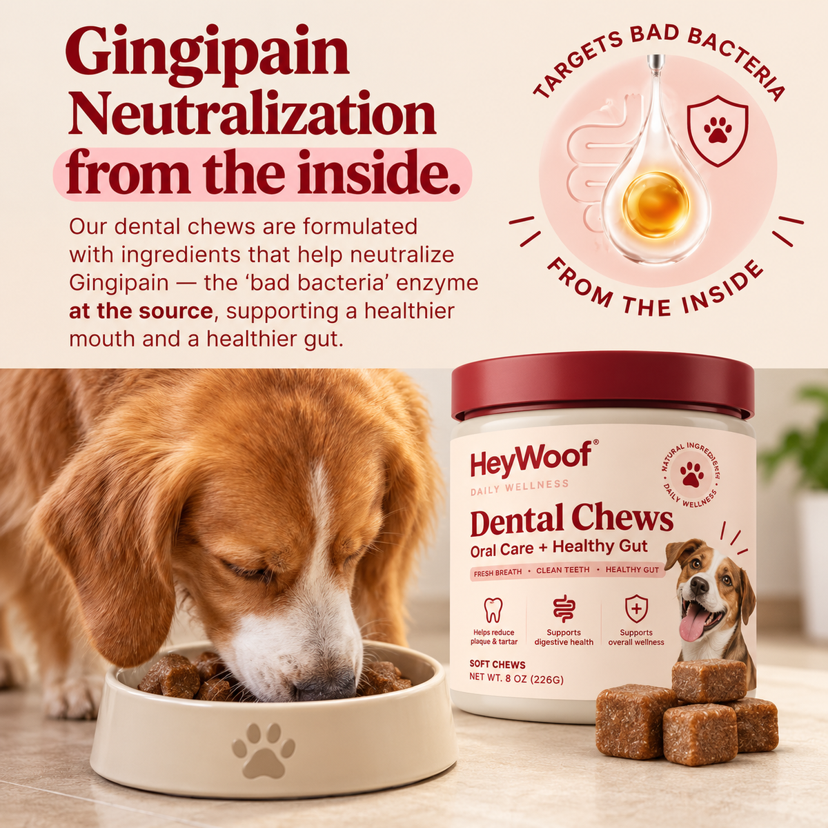 HeyWoof Dental Chews | Daily Oral Care + Gut Health